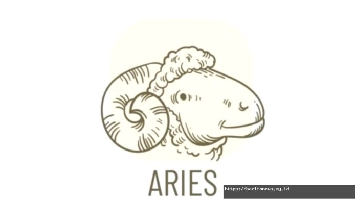 Simbol zodiak Aries untuk ilustrasi ramalan kesehatan dan kebiasaan hidup sehat.